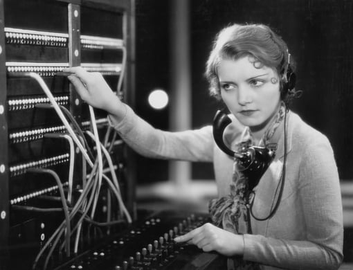 Lady running a switchboard