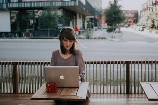 woman working remotely